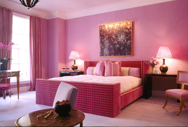дизайн спальни в розовом цвете