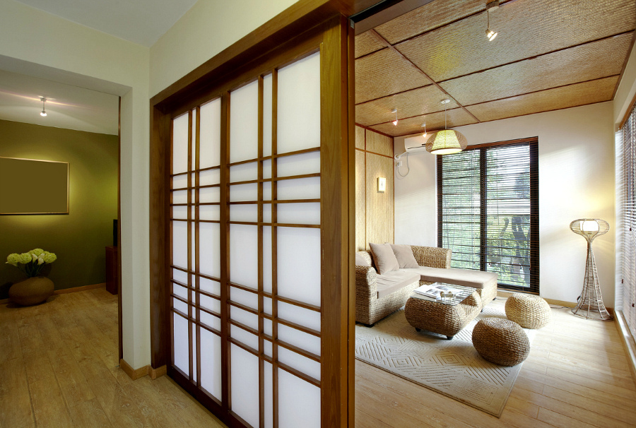 японские двери сёдзи в современном интерьере
